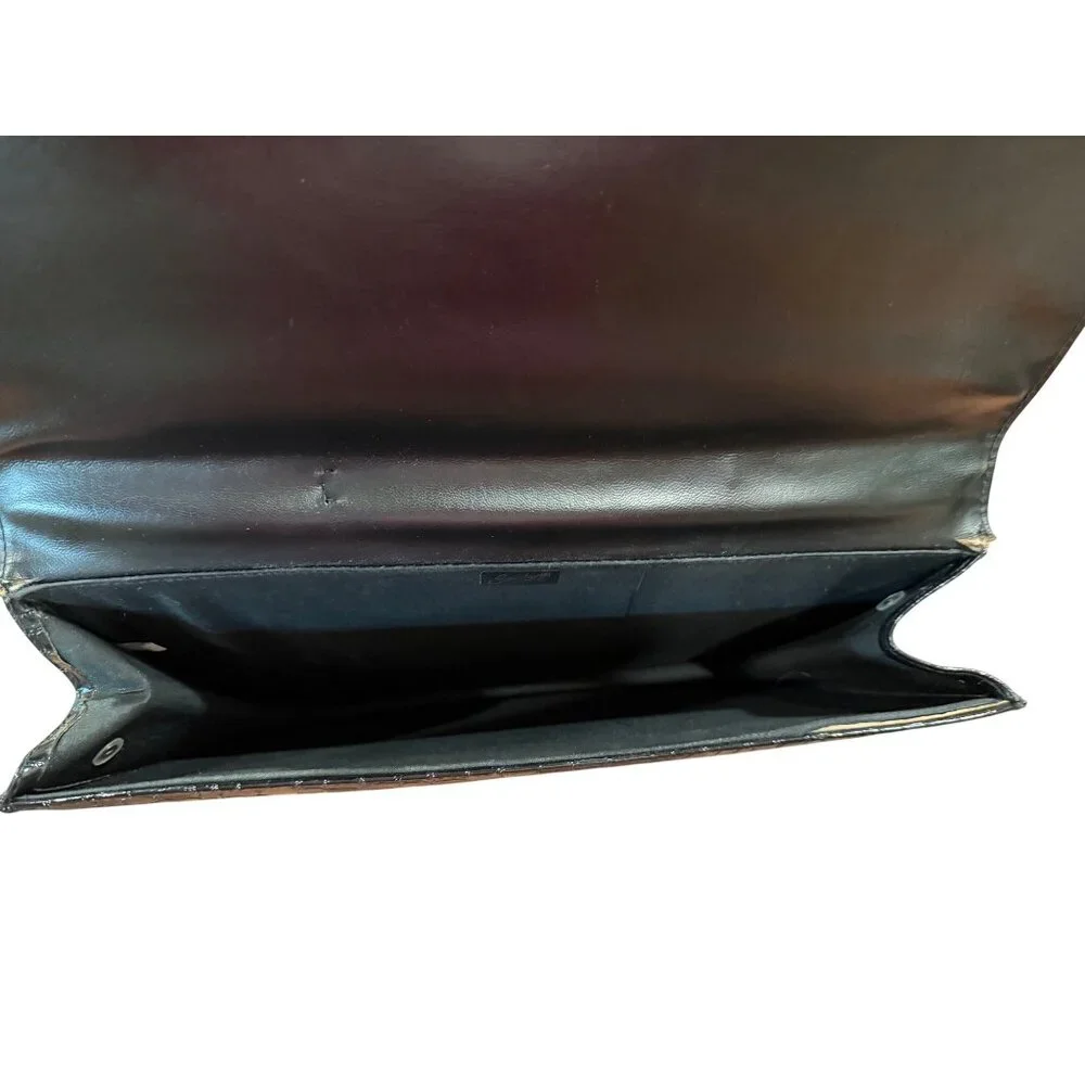 Vintage Salisbury Black Croc‎ Embossed Leather Briefcase Locking Portfolio